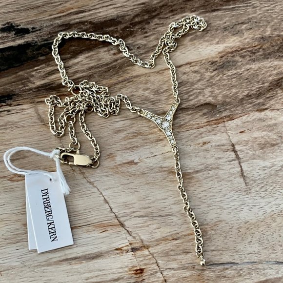 Dyrberg/Kern Neca Swarovski crystal Y style / lariat necklace - Picture 1 of 8